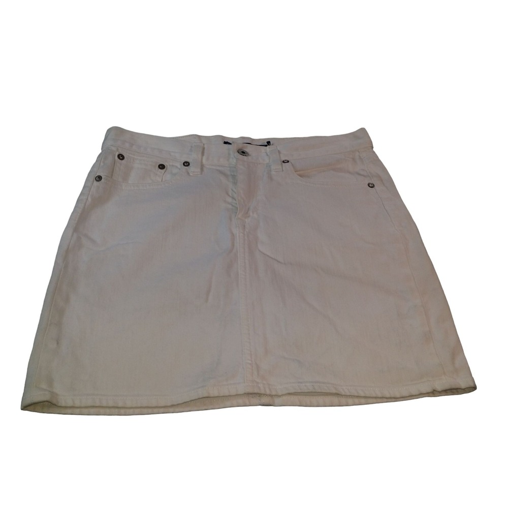 Ralph Lauren Sport White Denim Mini Skirt Womens 29 Casual Summer Boho Jean